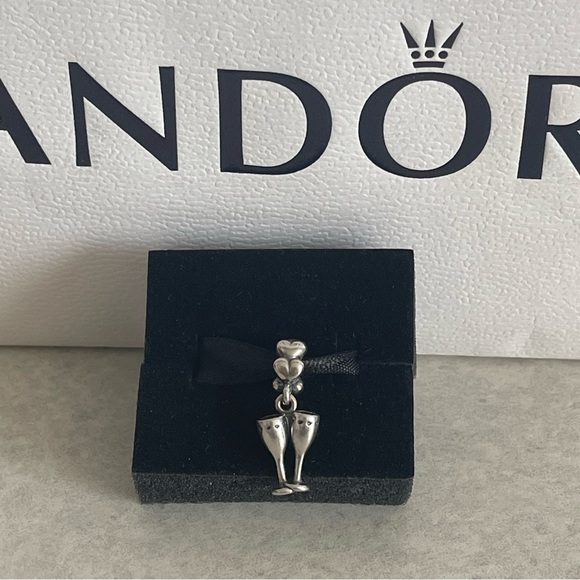 Pandora Wedding Champagne Flutes Charm - Picture 3 of 4